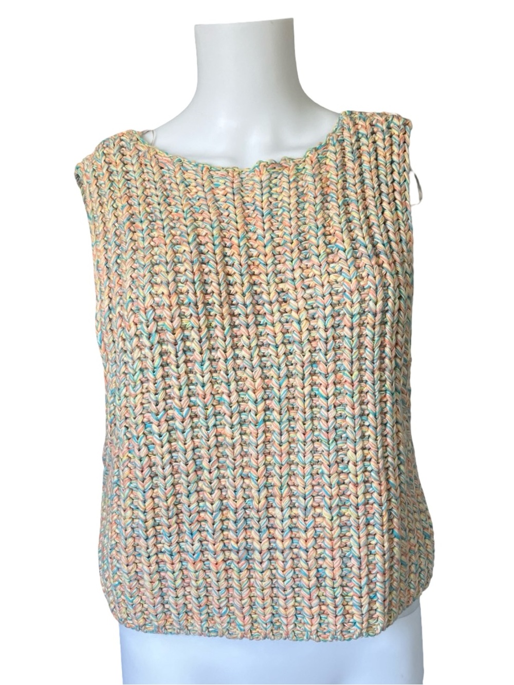NEW Free People Chunky Knit Tank Top Hoopla Tropical Fruit Combo Womens Size XS